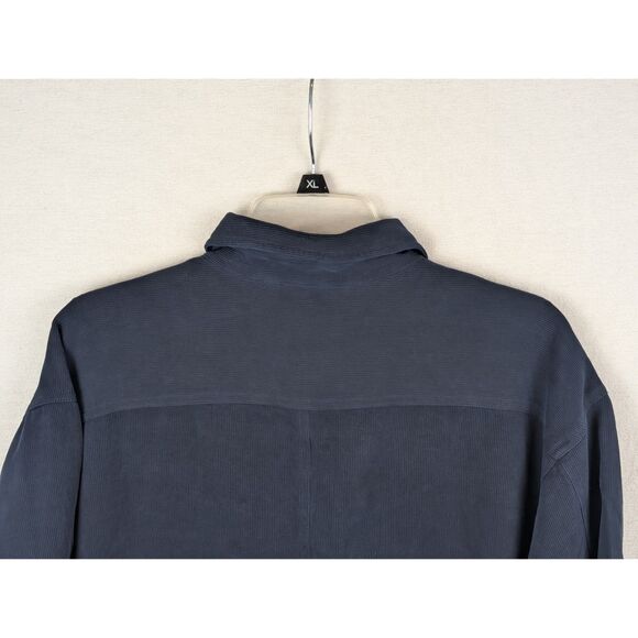 Tommy Bahama Silk Shacket w/ Pockets Navy Blue Men's Size Medium - Picture 11 of 13